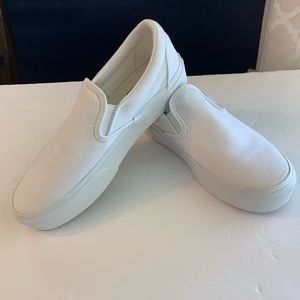 Vans Unisex Classic Slip-On White Canvas Sneaker